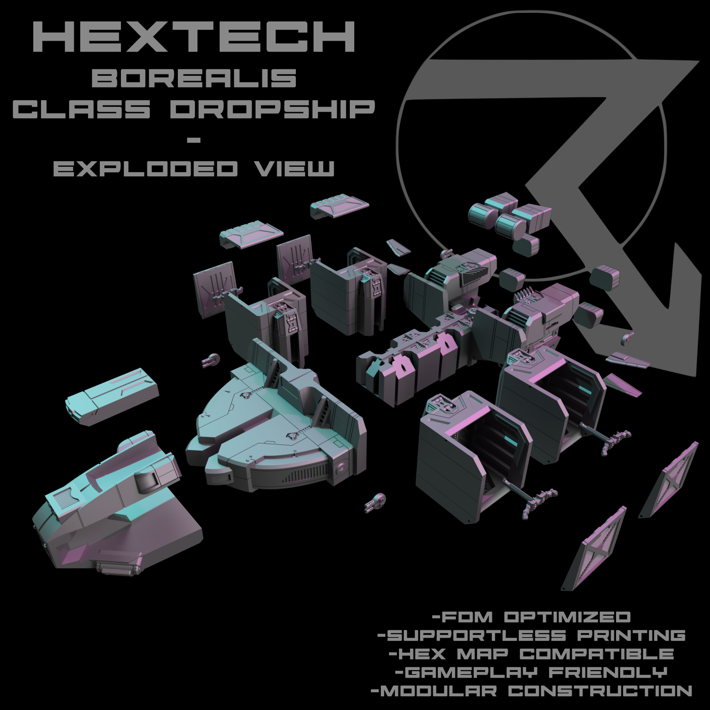 HEXTECH-Borealis Dropship für Battletech